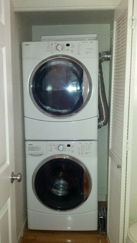 washer-dryer set in closet